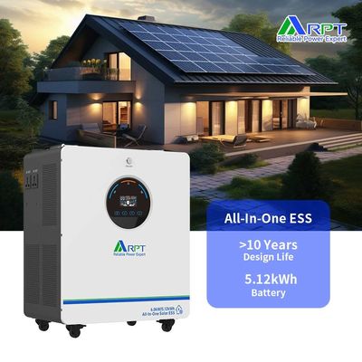 RPT-μπαταρία 6KW Ηλιακός μετατροπέας 51.2V 100AH LiFePO4 μπαταρία λιθίου για 6KW 5.12KWh Όλα σε ένα σύστημα αποθήκευσης ενέργειας στο σπίτι
